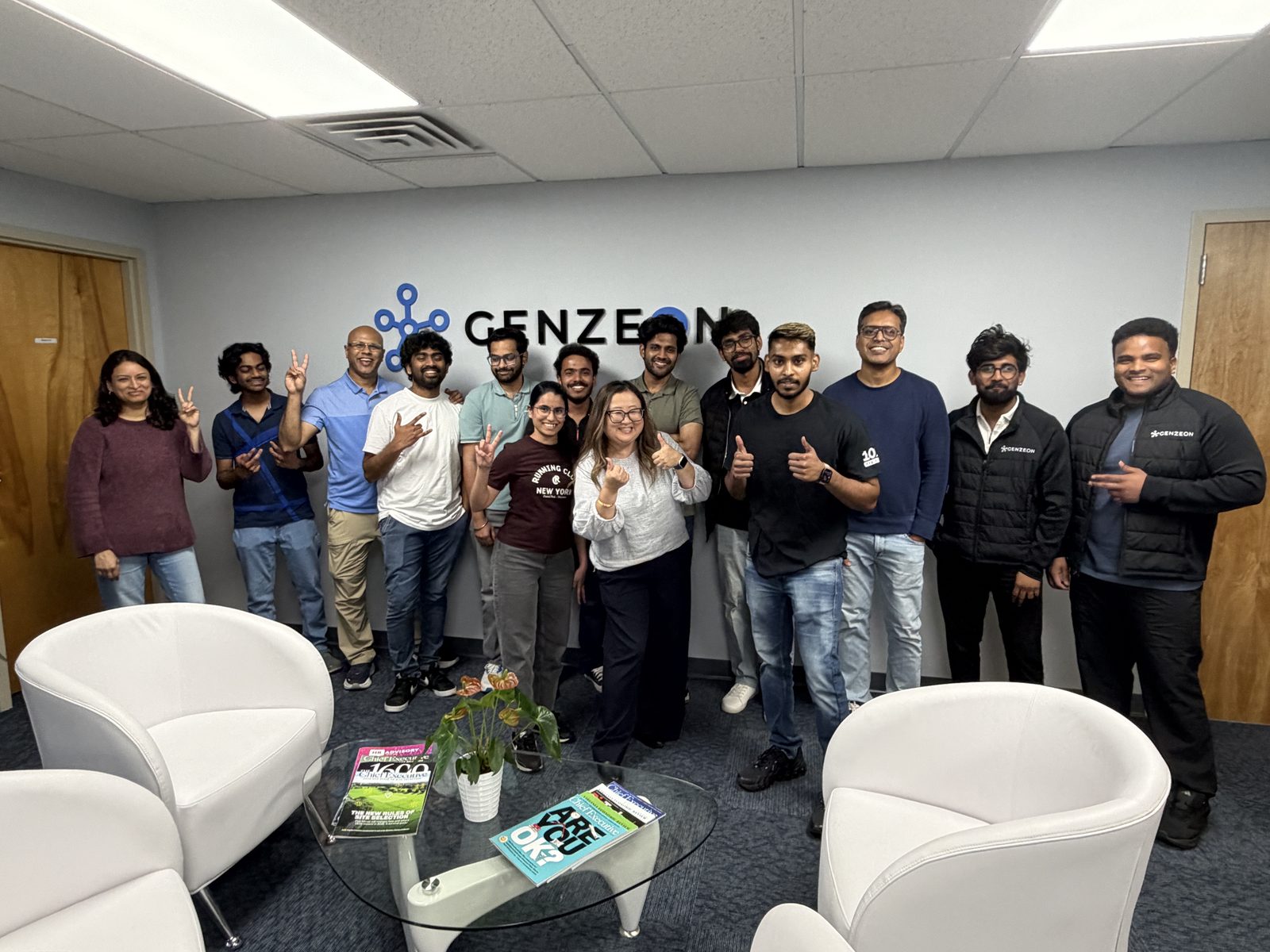Genzeon Platforms team celebrating a Work Hard, Play Hard moment — Pranita Rai received an honorary 10x award during the gathering