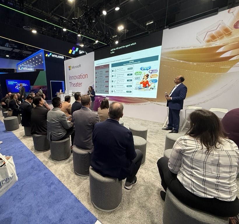 Genzeon Platforms presenting PES One in the Microsoft Innovation Theater at HIMSS 2026